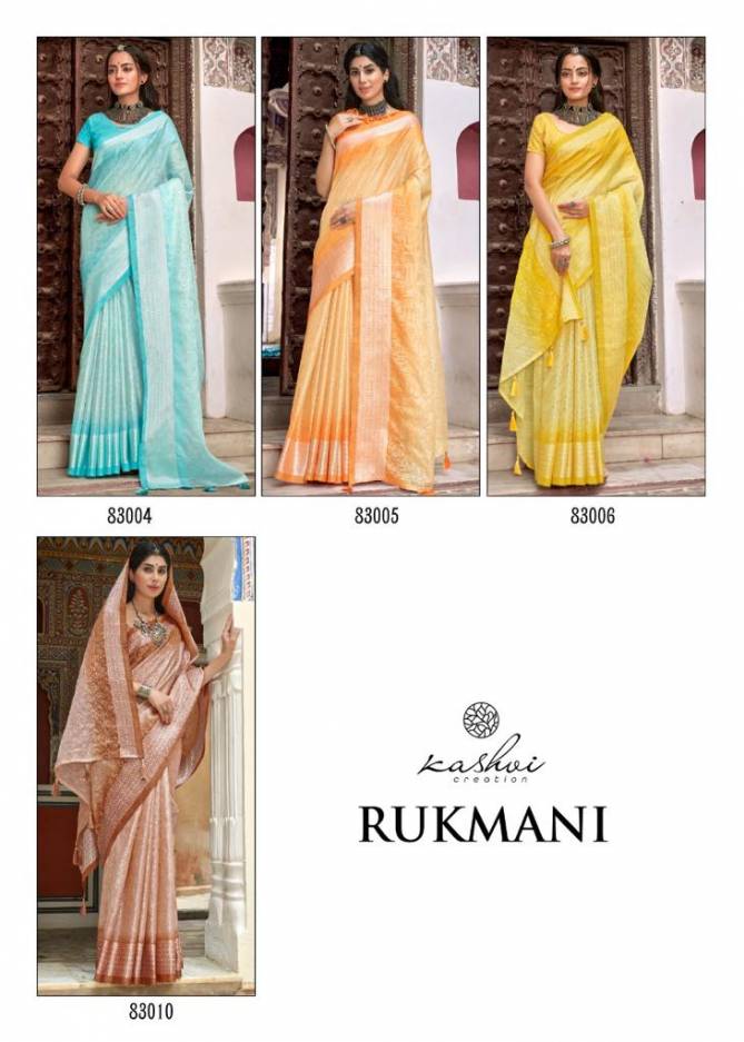Kashvi Rukmani Fancy Exclusive Wear Wholesale Saree Collection